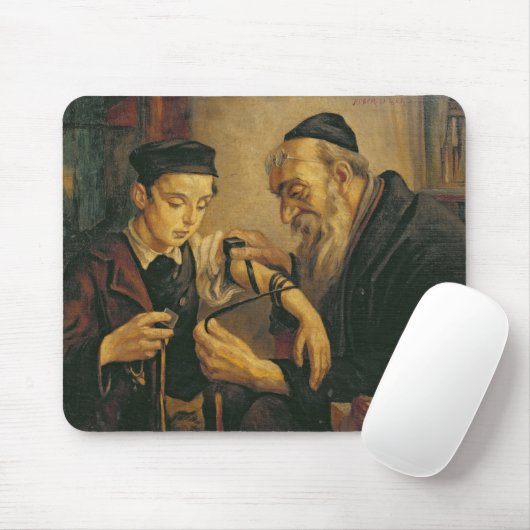 Tapis De Souris Rabbin attachant les phylactères au bras d'un (Avec souris)