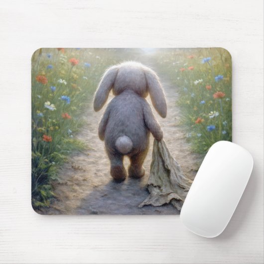 Tapis De Souris Rabbit à oreille de disquette triste avec une couv (Avec souris)