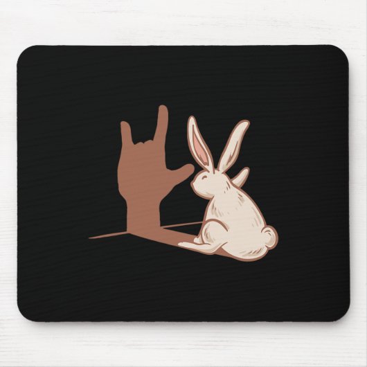 Tapis De Souris Rabbit Asl Gésture main Sourde Acteurs de perte d' (Devant)