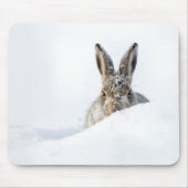 Tapis De Souris Rabbit Peeking Over a Snowdrift (Devant)