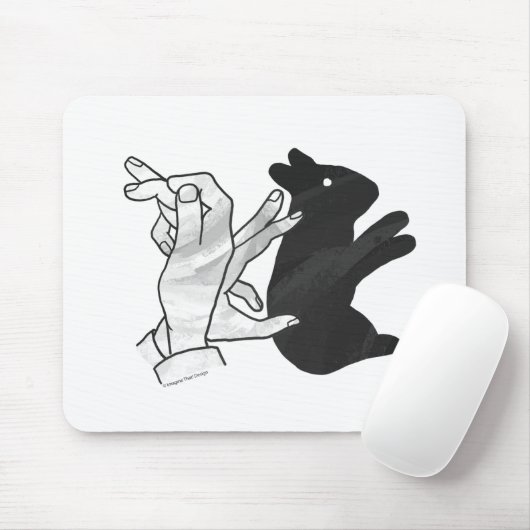 Tapis De Souris Rabbit Silhouette main (Avec souris)