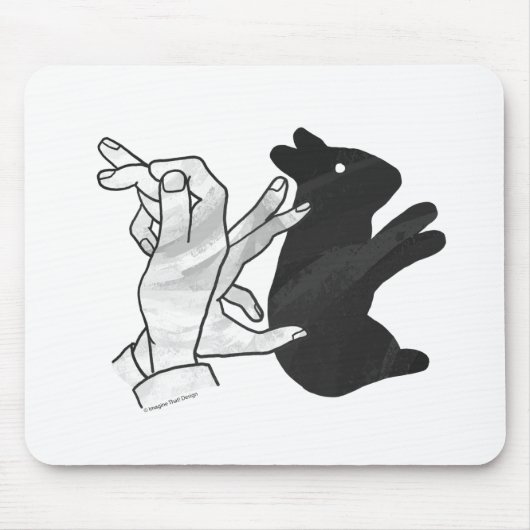 Tapis De Souris Rabbit Silhouette main (Devant)
