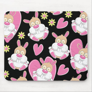 Tapis De Souris Rabbits "love Rabbits" "animal Rabbits" "Rab drôle