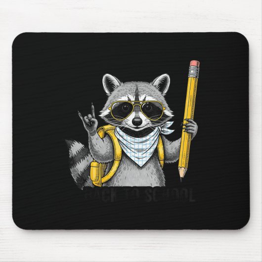 Tapis De Souris Raccoon Back To School Funny For Teacher Boy Girl (Devant)