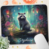 Tapis De Souris Raccoon forestier enchanté Personnalisé