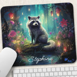 Tapis De Souris Raccoon forestier enchanté Personnalisé<br><div class="desc">Apportez une touche de charme boisé à votre espace de travail grâce à ce tapis de souris personnalisé qui comprend un adorable raton laveur explorant une forêt enchantée. La scène fantaisiste, remplie de flore et de faune vibrantes, crée une atmosphère délicieuse pour votre travail ou votre jeu. Faites-le vraiment unique...</div>
