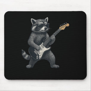 Tapis De Souris Raccoon Jouer Guitare Rock Et Roll Cadeaux Hommes