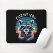 Tapis De Souris Raccoon mignon mais feral Funny (Avec souris)