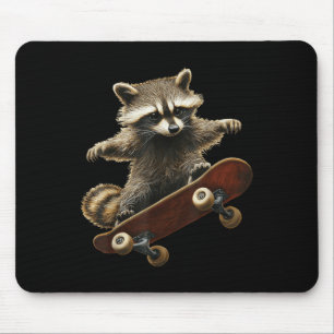 Tapis De Souris Raccoon Skateboard Skateboard Funny Graphisme
