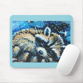 Tapis De Souris Raccoon sleeping night sky (Avec souris)