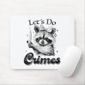 Tapis De Souris Raccoon Trash Funny Racoon Faisons des crimes mign (Avec souris)