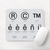 Tapis De Souris Raccourcis de caractères spéciaux MAC Pad souris (Avec souris)