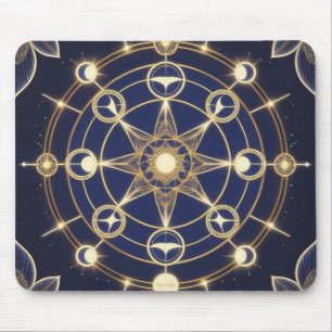Tapis De Souris Radiance Divine – Mandala Doré de l'Éveil