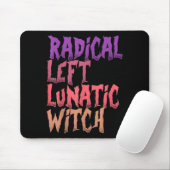 Tapis De Souris Radical Left Lunatic Witch Funny Halloween Feminis (Avec souris)
