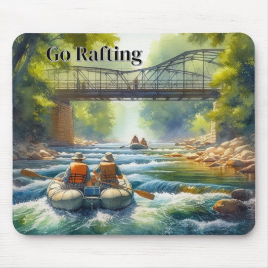 Tapis De Souris Rafting / Rivière Eau Blanche Mousepad (Devant)