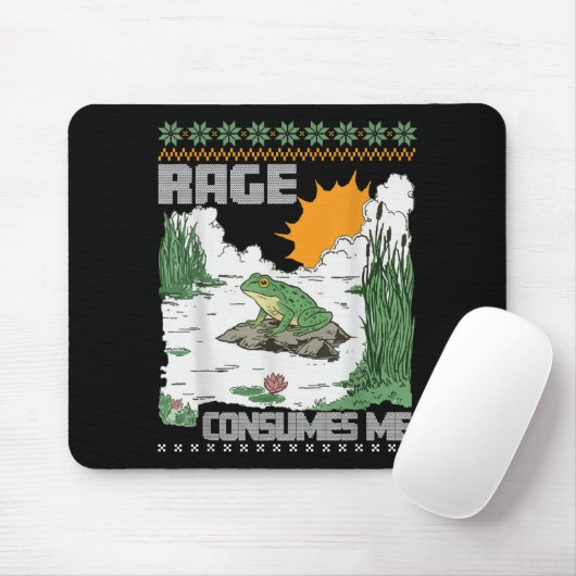 Tapis De Souris Rage Consumes Me Ugly Christmas Sweaters Funny Fro (Avec souris)