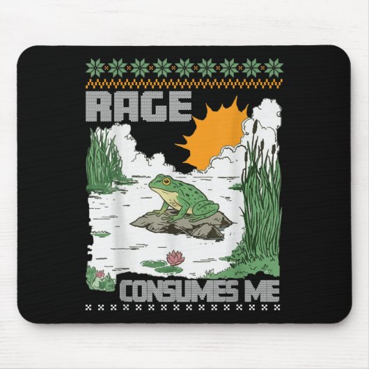Tapis De Souris Rage Consumes Me Ugly Christmas Sweaters Funny Fro (Devant)