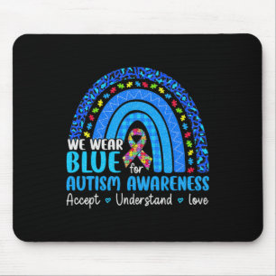 Tapis De Souris Rainbow Be Kind Trendy Tee We Wear Blue For Autism