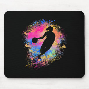Tapis De Souris Rainbow Bysketbyll Silhouette Female Team Girls