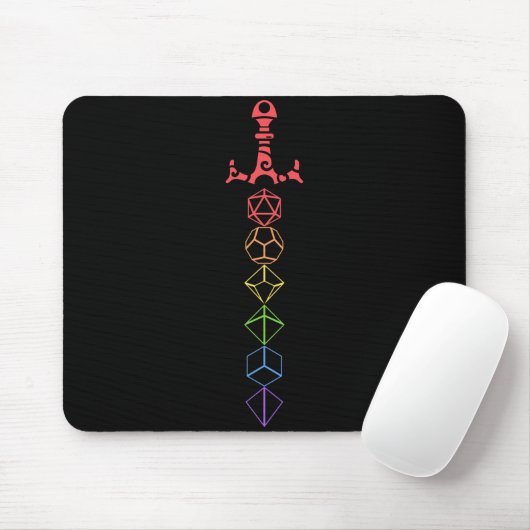 Tapis De Souris Rainbow Dice Sword Tablett RPG Jeu (Avec souris)