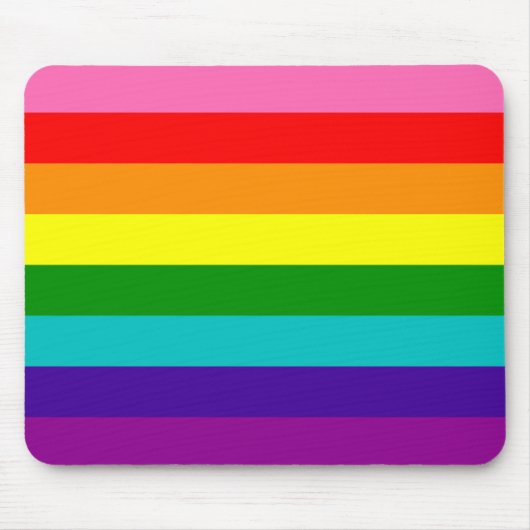 Tapis De Souris Rainbow Gay Pride LGBT Original 8 Stripes (Devant)