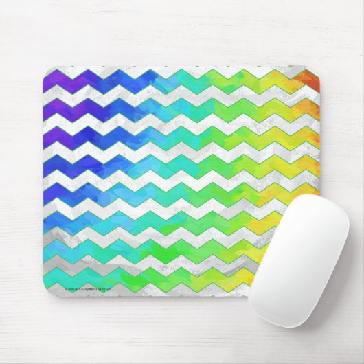 Tapis De Souris Rainbow Icy Chevron Motif (Avec souris)
