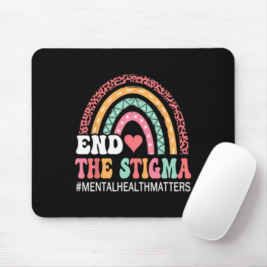 Tapis De Souris Rainbow Leopard End The Stigma Mental Health Matte (Avec souris)