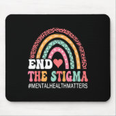 Tapis De Souris Rainbow Leopard End The Stigma Mental Health Matte (Devant)