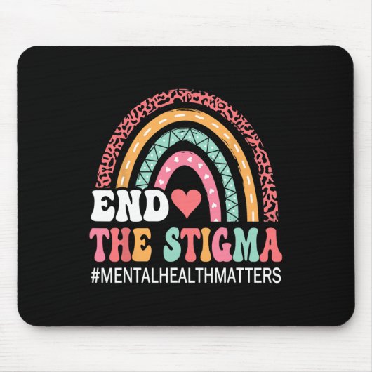 Tapis De Souris Rainbow Leopard End The Stigma Mental Health Matte (Devant)