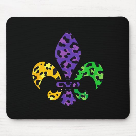 Tapis De Souris Rainbow Leopard Mardi Gras Fleur De Lis Us New Orl (Devant)