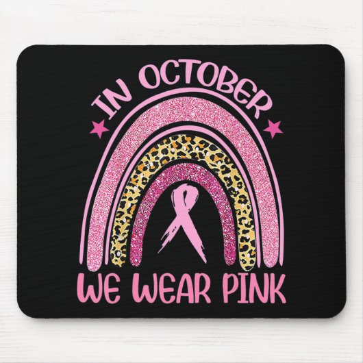 Tapis De Souris Rainbow Leopard Sensibilisation au cancer du sein (Devant)