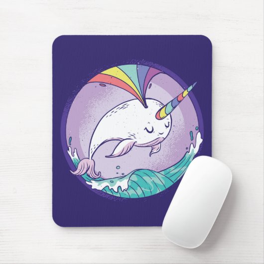 Tapis De Souris Rainbow Narwhal (Avec souris)