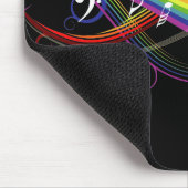 Tapis De Souris Rainbow White Music Notes sur Black (Coin)