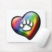 Tapis De Souris rainbowheartpawprint (Avec souris)