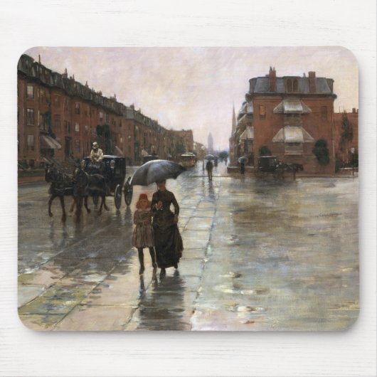 Tapis De Souris Rainy Day, Boston par Frederick Childe Hassam (Devant)