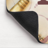 Tapis De Souris Raisins de vin rouge Cork Monogramme Souris initia (Coin)