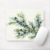 Tapis De Souris Rameau de genévrier avec baies bleues (Avec souris)