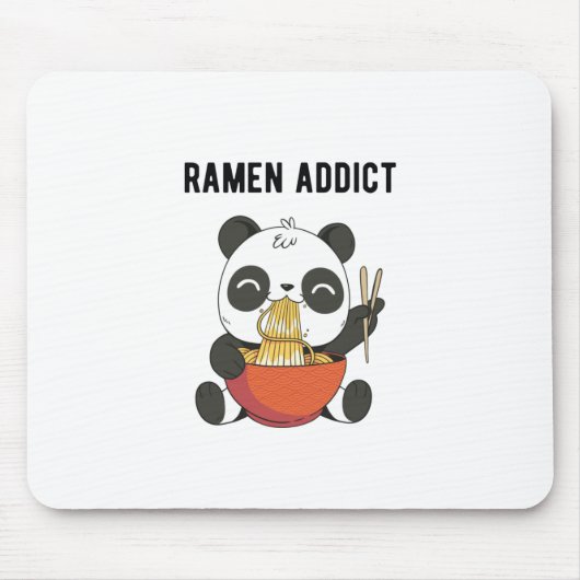 Tapis De Souris Ramen Addict Panda Bear | Idée cadeau de cuisinier (Devant)