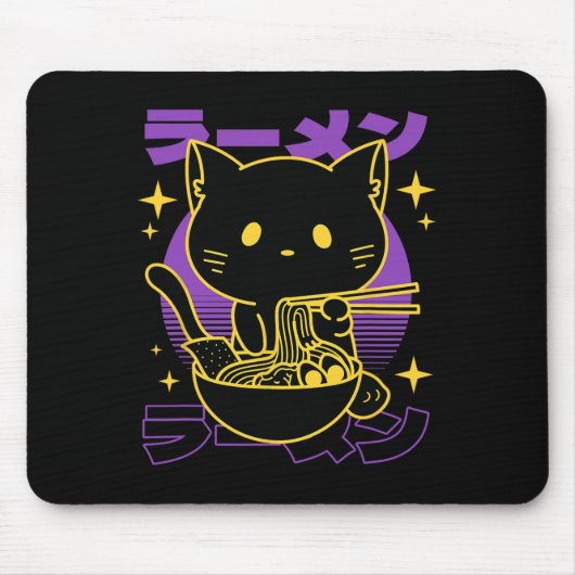 Tapis De Souris Ramen Chat Japonais (Devant)