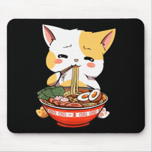 Tapis De Souris Ramen Chat Manger des nouilles Kawaii Anime Merch