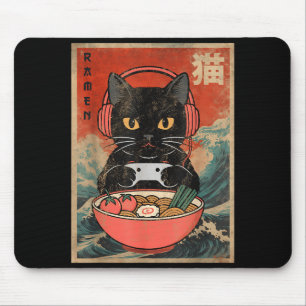 Tapis De Souris Ramen de chat japonais drôle graphique kawaii anim