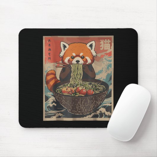 Tapis De Souris Ramen Japanese Graphic Tees Red Panda Anime Shirts (Avec souris)