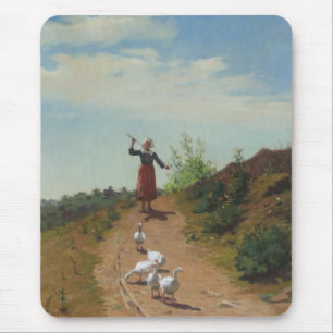 Tapis De Souris Ramener le troupeau d'oies (par Paul Peel)