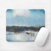 Tapis De Souris Ranch à cheval, granges et peinture à la neige (Avec souris)