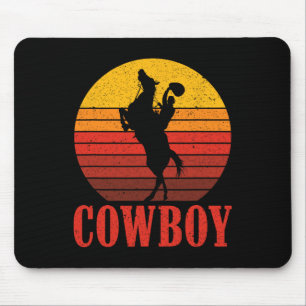 Tapis De Souris Ranch Cowboy Horseback équitation Rodéo Cadeau Cow