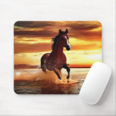 Tapis De Souris Randonnée À Cheval Sauvage À Travers Le Surf (Avec souris)