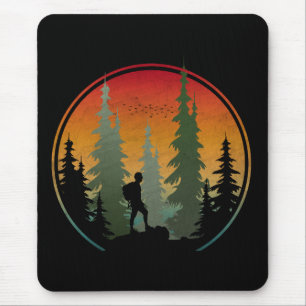 Tapis De Souris Randonnée au coucher du soleil Forêt Nature