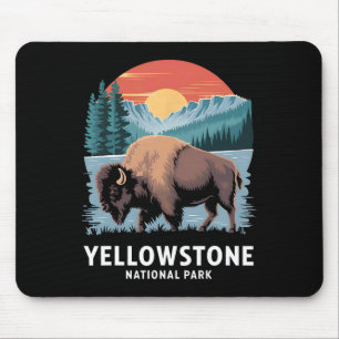 Tapis De Souris Randonnée Camping Faune Parc national de Yellowsto