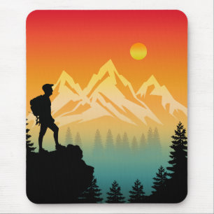 Tapis De Souris Randonnée dans la nature Montagne Paysage forestie