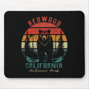 Tapis De Souris Randonnée rétro vintage Redwood National Park pour